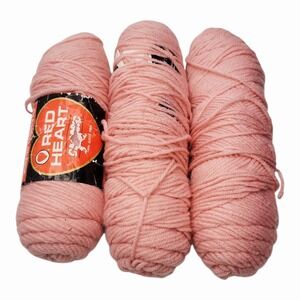 Lot Red Heart Yarn Pale Rose Pink Worsted 4 Ply Acrylic Crochet Knit Bulk